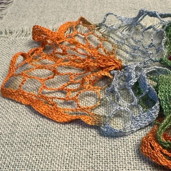 Multi-colored Crochet Ruffled Scarf - Picture 12 of 16